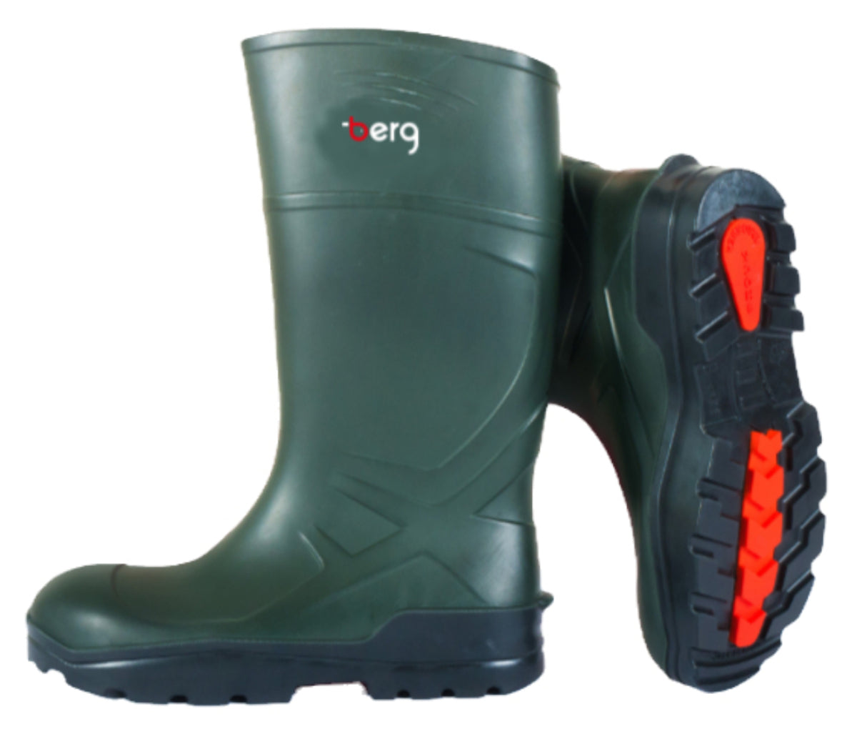 berg Lightweight PU Safety Wellington, Green, image 0