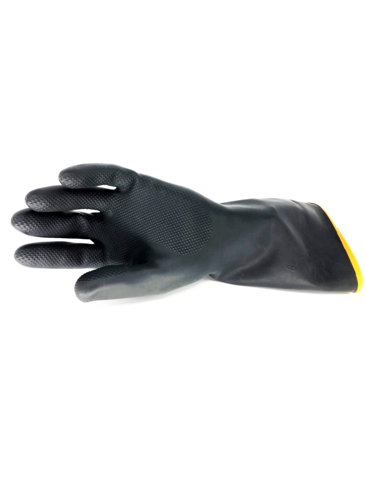 Lined Black Rubber Glove, Diamond Grip 330mm - 1 Pair image 0