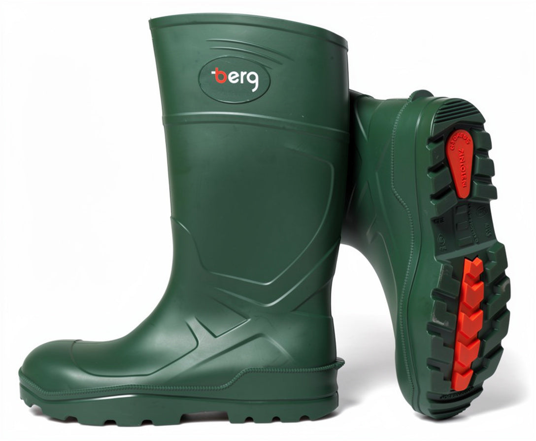 berg Lightweight PU Safety Wellington, Green, image 1